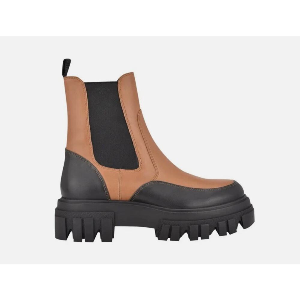 Marc Fisher Morgan Chelsea Lug Boot 9.5M Cognac Leather NEW Display boot - Picture 1 of 5